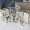 LONGWIN Gold Double 5x7 Folding Floating Picture Frames Vintage Square