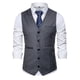 thumbnail image 1 of Chaqueta de Traje de Ocio de Bolsillo sin Cuello en V de Color Sólido sin Mangas, Trajes de Hombre de Ajuste Delgado para el Uso Formal Informal, 1 of 5