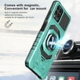 thumbnail image 5 of Compatible for T-Mobile REVVL 6 Pro 5G Case with Tempered Glass Screen Protector [Military Grade] Ring Car Magnetic Mount Kickstand Shockproof Phone Cover - Teal, 5 of 7