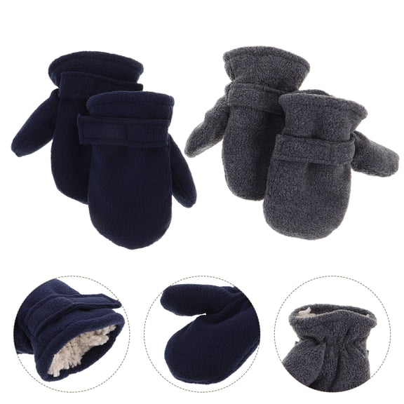 TABLZONE Toddler Winter Gloves 2 Pairs with Adjustable Hook and Fastener, Warm and Soft, Assorted Colors for Kids