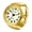 Gold, variant on Analog Quartz Elastic Band Finger Watch for Women: Arabic Numerals Luminous Dial Stainless Steel Strap Ring Watch