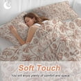 thumbnail image 4 of 3 Piece Brown Flowers Duvet Cover Set Twin Size, Microfiber Comforter/Quilt Cover with Corner Ties and 2 Pillowcases, Vintage Farmhouse Floral Leaves Vines All Season Soft Bedding with Zipper Closure, 4 of 8