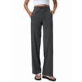 thumbnail image 3 of Pantalones Anchos y Cómodos para Mujer, con Bolsillos Grandes, para Fitness, Yoga y Deportes Casuales. Gris Extendido L, 3 of 8