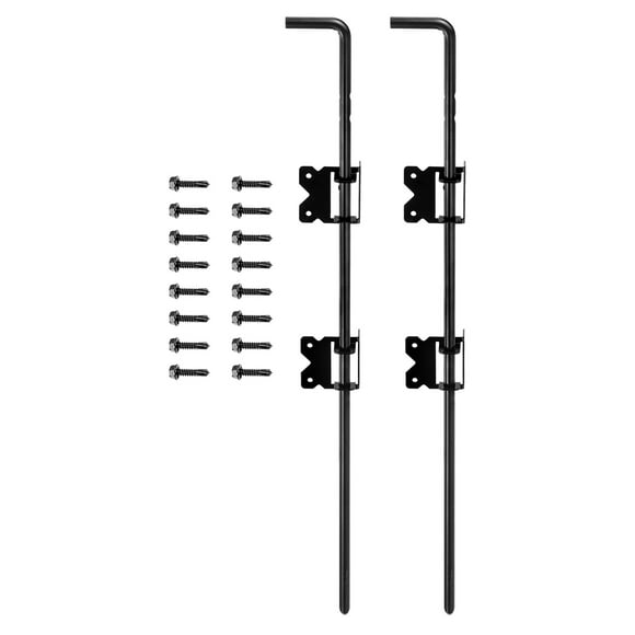 Unique Bargains 2 Pack 36' Cane Bolt Gate Drop Rod for Wood Fence, Iron Gate Hardware Ground Latch for Wooden Fence and Holding Door
