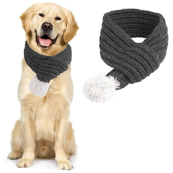 Dog Christmas Scarf Knitted Cat Neck Warmer Winter Warm Soft Knit Scarves Bandana Headdress Puppy Holiday Festive Apparel Pet Clothes Accessories for Small Medium Pets