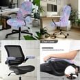 thumbnail image 2 of FKELYI Gradient Fish Scale Print 3 Pcs Office Chair Slipcover Set Armrest Cover High Back Swivel Boss Armchair Cover Home Office Docoration, Small, 2 of 6