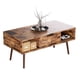 thumbnail image 3 of VERDALAY Mesa de centro de madera con cajón de almacenamiento y estantes abiertos Mesa de centro de estilo industrial retro para salón sala de recepción oficina o estudio Color marrón rústico, 3 of 13