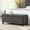Dark Gray, variant on Luxury Dark Gray Button Storage Bench With Linen Covering Upholstered Spindle Wooden Legs And Fabric