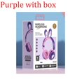 thumbnail image 1 of Auriculares inalámbricos con micrófono, bonitos conejos, niñas, Rgb, Led, estéreo, música, Bluetooth, auriculares para juegos de teléfono para niños, Gamer, 1 of 5