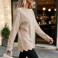 thumbnail image 3 of Womens Oversized Crewneck Sweatshirts Scalloped Casual Pullover Tops, 3 of 9