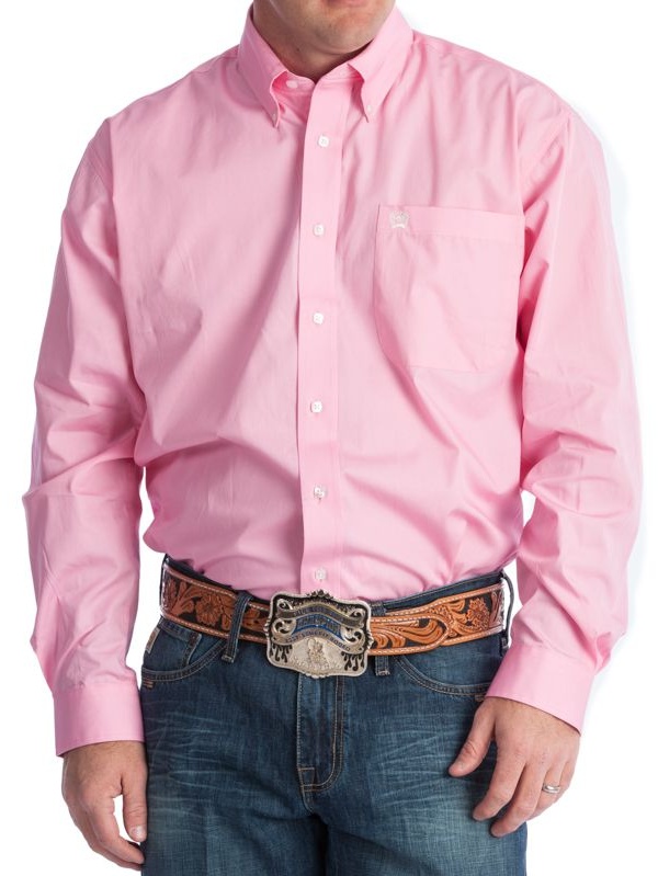 Mens Light Pink Pinpoint Oxford Long 