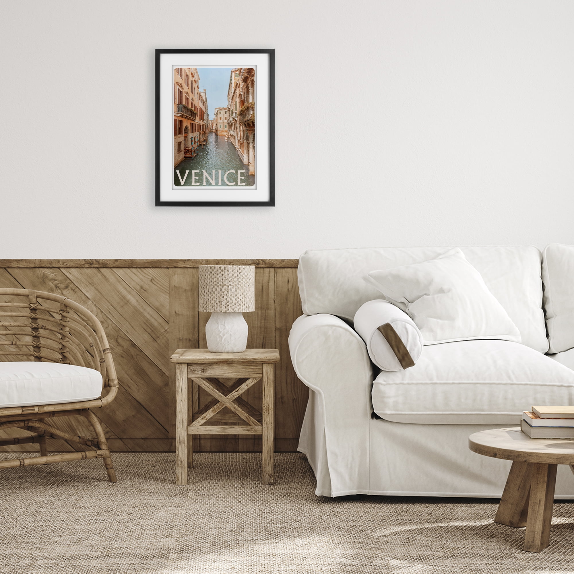 Stupell Industries Venice Canal Waterway Black Framed Print Under Glass, design by Erin Marie