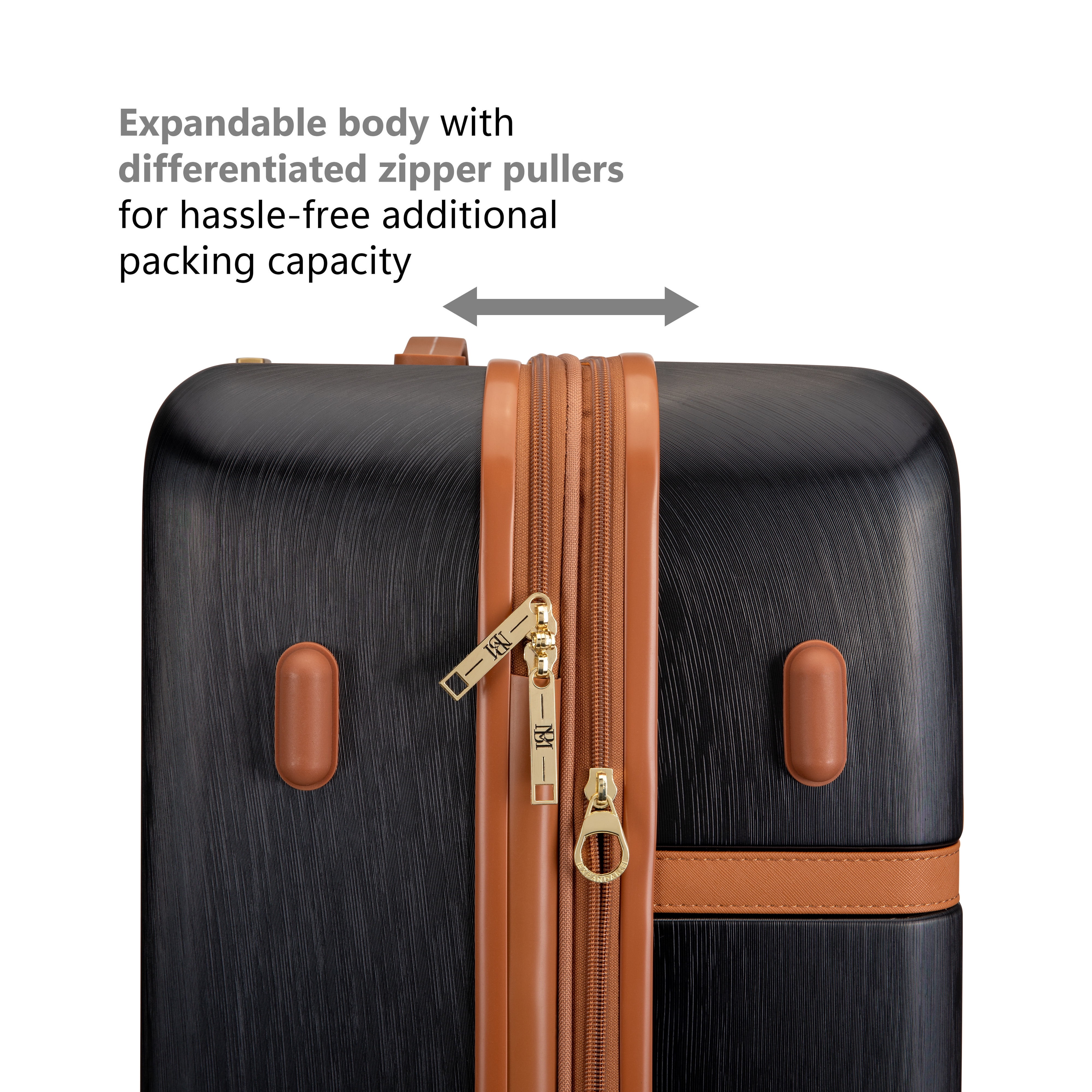 BADGLEY MISCHKA Grace 3 Piece Expandable Retro Luggage Set - Black