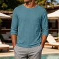 thumbnail image 2 of Busydd Mens Long Sleeve Tee Shirts Casual Breathable Solid Color T Shirts for Man Fashion Classic Crew Neck T-Shirts with Chest Pocket 2XL, 2 of 9