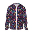 thumbnail image 1 of Balery Skull rainbow color mushroom Sudadera ligera de manga larga con capucha y protección solar UPF 50+ para hombre y mujer, ideal para pesca y running-Medium, 1 of 7