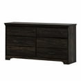 thumbnail image 2 of 4 Piece Double Dresser Tall Chest and 2 Nightstand Bedroom Set in Rubbed Black, 2 of 8