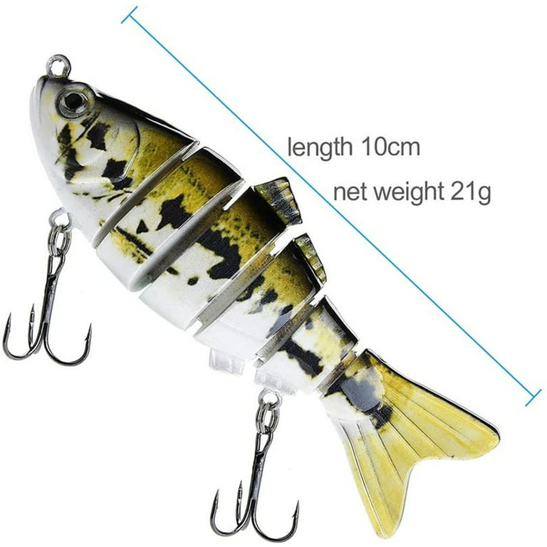 4pcs Fishing Lures for Bass Trout 6-Segmented Multi Jointed