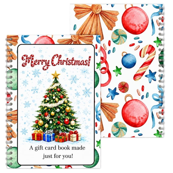 DIY Spiral Bound Christmas Gift Card Book, 5x7 Holiday Gift Booklet