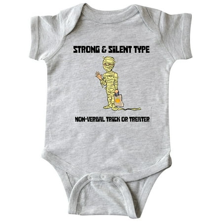 

Inktastic Nonverbal Trick or Treater Strong Silent Type Mummy Gift Baby Boy or Baby Girl Bodysuit