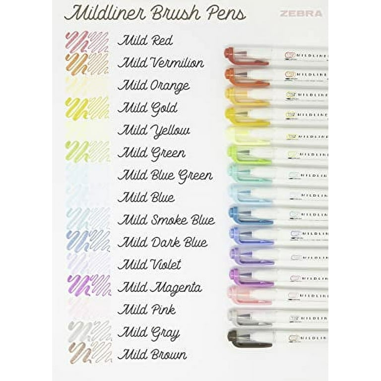 Zebra Pen Mildliner Brush Pen & Marker Set, 15 Pack (79115