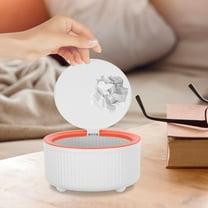 MLINS Pink Plastic Trash Can with Lid for Home Use Compact Size Ideal for Desk Bathroom and Laundry .5 Gallons