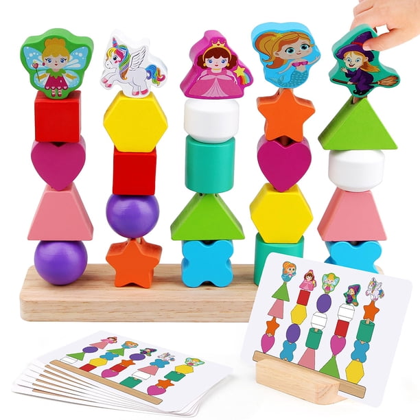 Set de secuenciación de cuentas Vinlon de Montessori Toys para niños de 2 a 5 años