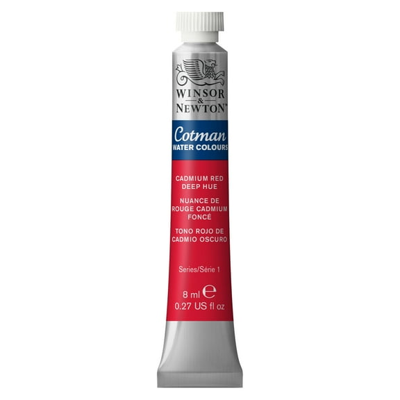 Winsor & Newton Cotman Watercolor, 8ml Tube, Cadmium Red Deep