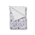 thumbnail image 2 of Spring Soft Flannel Fleece Throw Blanket, Romantic Spring Flora with Curly Tender Leaves and Butterflies, Cozy Plush for Indoor and Outdoor Use, 60" x 80", Dark Turquoise Dark Blue, by Ambesonne, 2 of 6