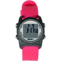 Smallest Vibrating Waterproof Reminder Watch (Pink Band / Black Case)