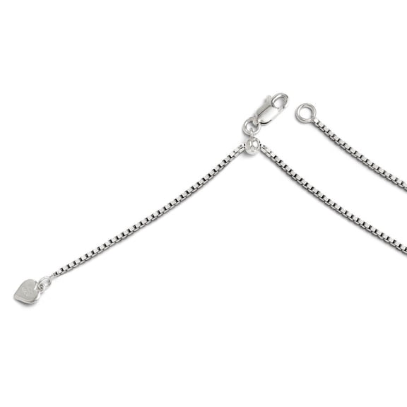 1.3mm Sterling Silver Adjustable Box Chain Necklace - 6.2 Grams - 22 Inch