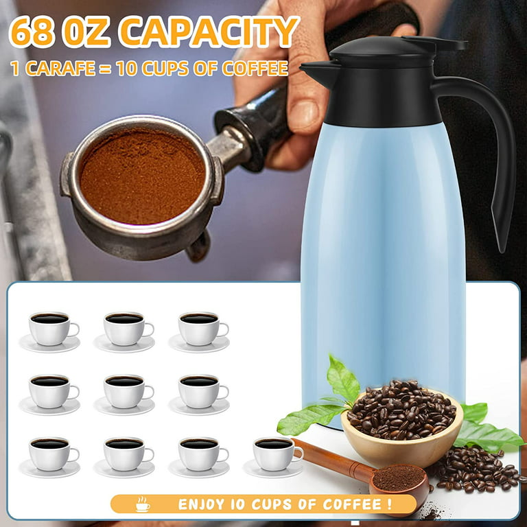 SSAWcasa Coffee Carafe 68oz Insulated Coffee Thermos Stainless Steel Vacuum  Thermal Pot Flask for Coffee, Hot Water, Tea, Hot Beverage - Keep 12 Hours