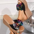 thumbnail image 5 of Dakaela Women's Platform Sandals Cork Wedge Heel Espadrille Sequin Bow Slip on Slides Wide Width Casual Summer Walking Slippers Size 6-10, 5 of 7