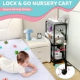 thumbnail image 7 of 2IN1 Baby Diaper Caddy Organizer-3 Tier Rolling Storage Cart with Dividers - Bedside Diaper Caddy Cart for Baby Nursery Newborn Essentials-Mobile Utility Carts with Wheels for Changing Table, 7 of 7