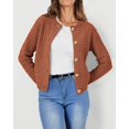 thumbnail image 3 of Suéter PRETTYGARDEN Cardigan de Punto Marrón Talle M, 3 of 6