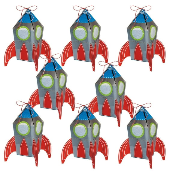 amscan Blast Off Rocket Favor Box- 8 pcs.