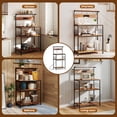 thumbnail image 4 of edx 23" Bakers Rack with 3 Outlets, 10 Hooks, Microwave Stand, Rust, 4 of 10