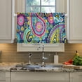 thumbnail image 5 of Coolnut Paisley Floral Kitchen Curtains 2 Panels, UV Protected Tier Curtains Half Window Curtains Kitchen Tiers for Guest Room Bathroom Sink Laundry Room Basement,36 x 27 Inch, 5 of 6