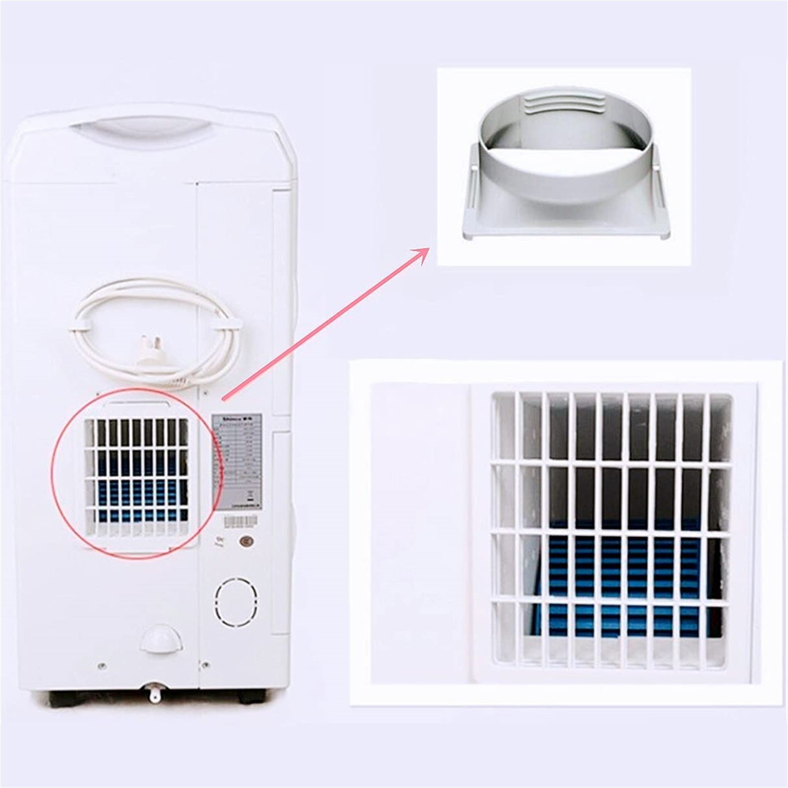 5.9 Inch Portable Air Conditioner Exhaust Hose Coupler,Portable Ac Hose Connector,Square To Round Coupler, Window Adapter Mobile Air Conditioner Accessories– Not Universal, Check Compatibility