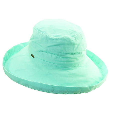 Scala Collezione Women's Cotton Big Brim Hat GREEN O/S