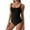 Black, variant on Patlollav Womens One Piece Swimsuits Tummy Control High Waisted Ribbed Bathing Suit 1 Piece Monokini Swimsuit