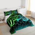 thumbnail image 3 of Castle Fairy Ombre Video Game Twin Comforter Sets,Teens Honeycomb Gamepads Bedding Set, 3 of 8
