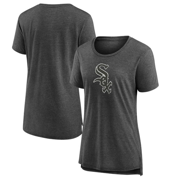 Women's Gray Chicago White Sox Weathered Official Logo Tri-Blend T-Shirt