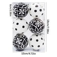 thumbnail image 2 of Hand-painted Black & White Christmas Balls Set, 6cm PVC Boxed Ornaments for Xmas Tree & Window Decor, 2 of 2