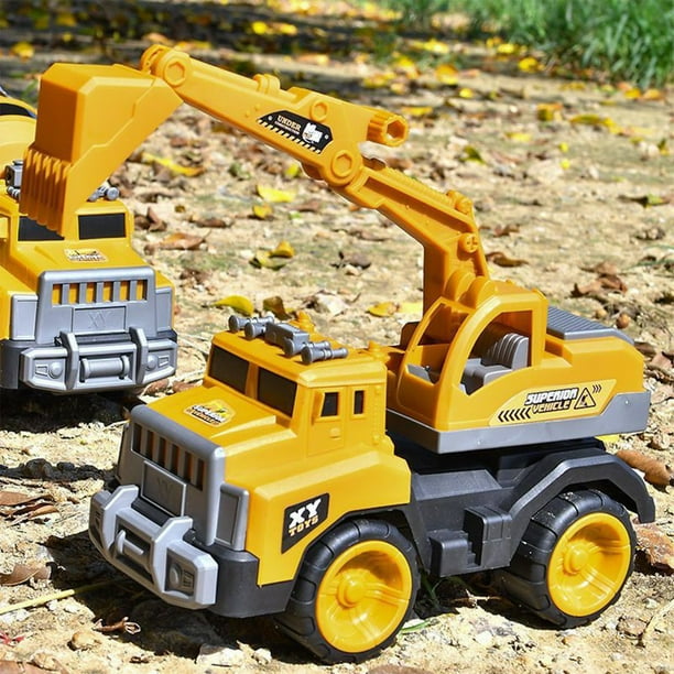Puntoco Camión excavadora de gran tamaño, excavadora, pala para excavar arena, juguetes educativos combinados para la playa para niños