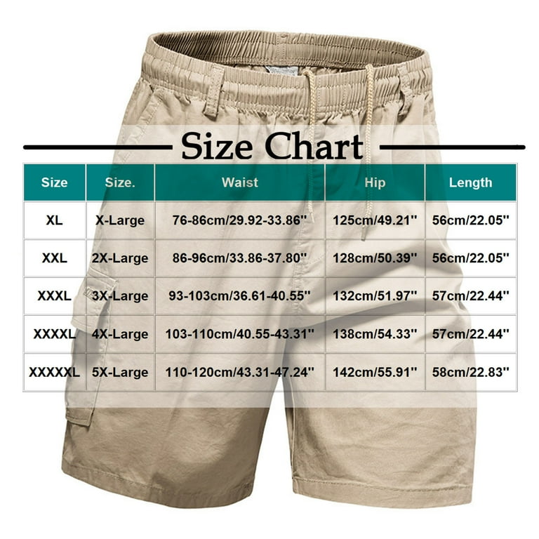 XL-5X Plus Size Cargo Shorts for Men with Pockets Big & Tall