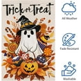 thumbnail image 5 of Halloween Trick or Treat Ghost Garden Flag 12 x 18 Inch Vertical Double Sided Burlap Halloween Pumpkin Yard Flags for Seasonal Fall Thanksgiving Farmhouse Decoration(ONLY FLAG), 5 of 6