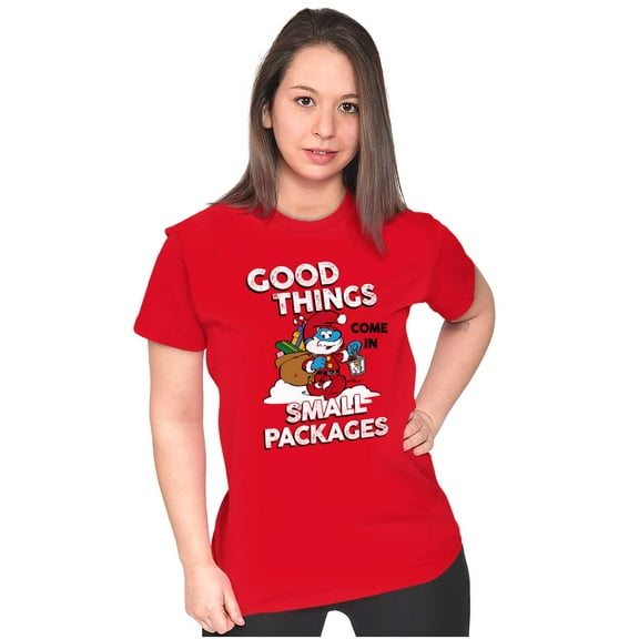 Santa Papa Smurf Christmas Presents Women's T Shirt Ladies Tee Brisco Brands S
