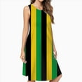 thumbnail image 2 of Black Yellow Green Stripes Spring Summer Dresses For Women Fashion Dress Casual Sleeveless Loose Sundress With Pockets, 2 of 4