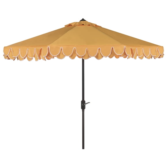 Safavieh Elegant 9' Market Auto Tilt Patio Umbrella, Yellow/White