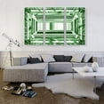 thumbnail image 2 of ARTCANVAS Green Emerald Cut Diamond Jewel Canvas Art Print - Size: 60" x 40" (0.75" Deep) (3-Piece), 2 of 9